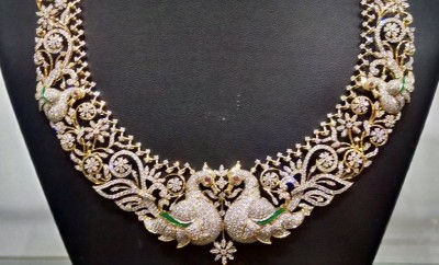 small diamond haram in peacock design