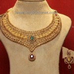 Lakshmi Devi Uncut Diamond Necklace and Earrings