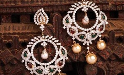 Diamond chandbali earrings