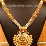Designer Mala in pearls, Gold Balls