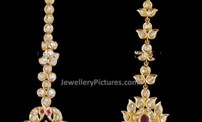 Uncut diamond maang tikka bindi designs