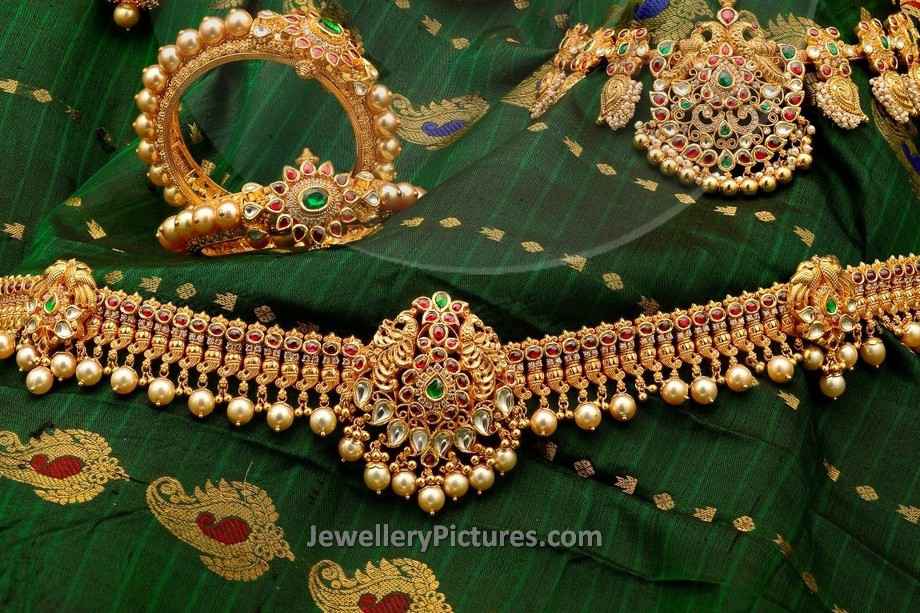 South Indian Jewellery Designs Catalogue bangles vaddanam and neklace