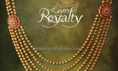 chandraharam jewellery designs with gold beads