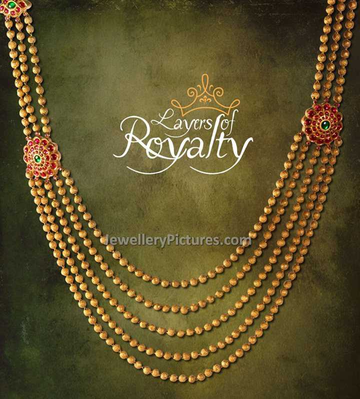chandraharam jewellery designs with gold beads