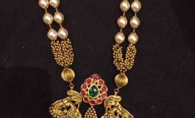 designer gold jewellery long necklace