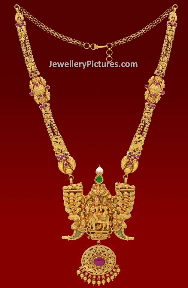 antique jewellery gold long haram designs with weight