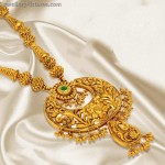 Indian Gold Designs Haram and Earrings