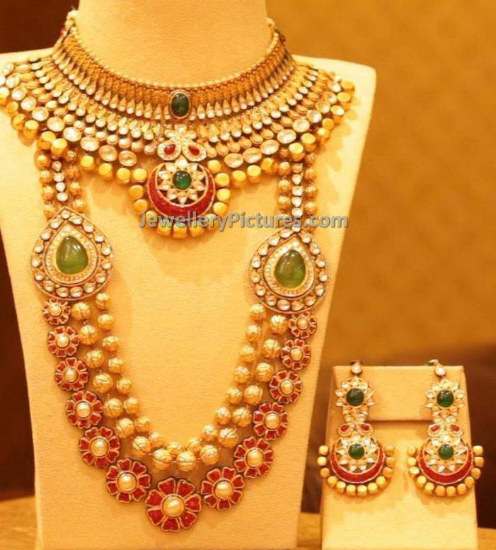 indian jewellery designs in gold and precious gem stones