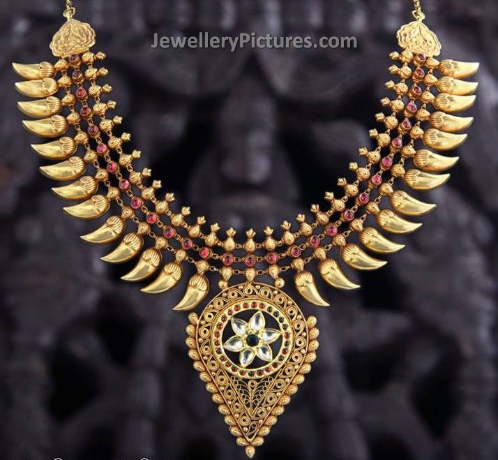 kerala gold puli goru pattern jewellery designs