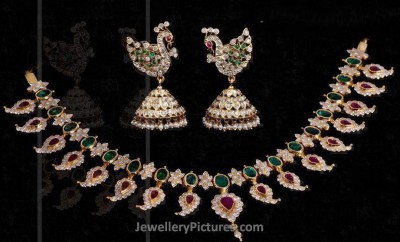 mango design jewellery with diamond jhumka