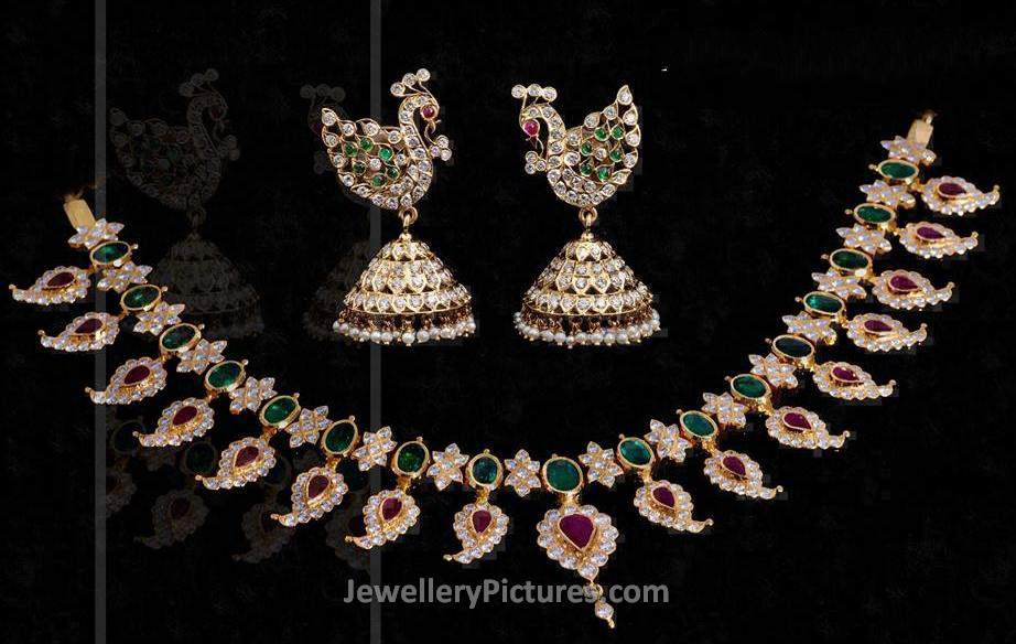 mango design jewellery with diamond jhumka