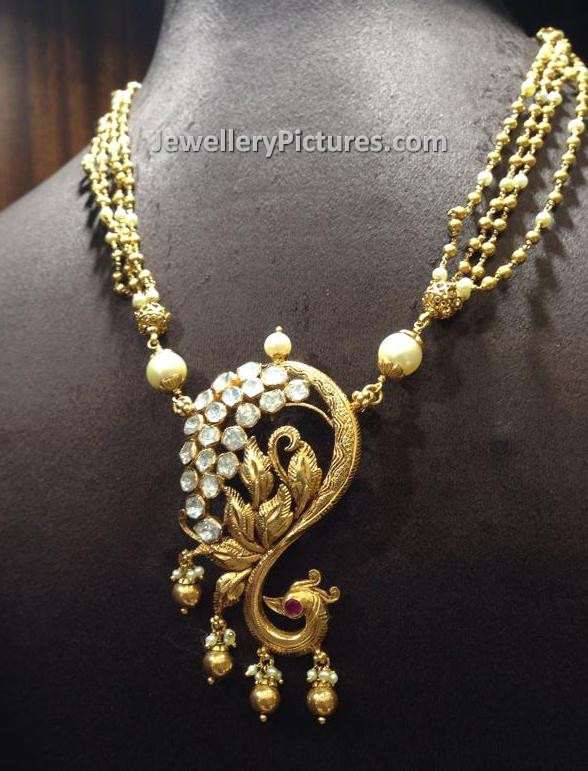 necklace design with gold pendant
