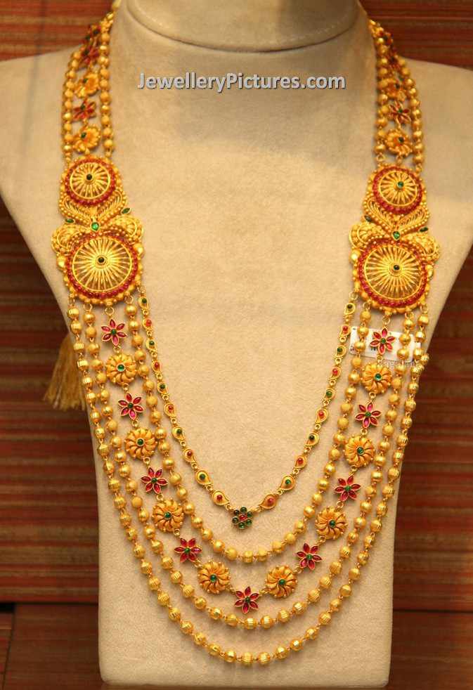 multi string gundla mala south indian gold jewellery 