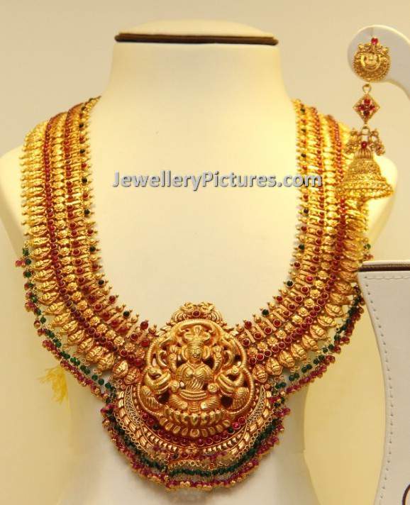 south indian traditional gold jewellery designs lakshmi haram