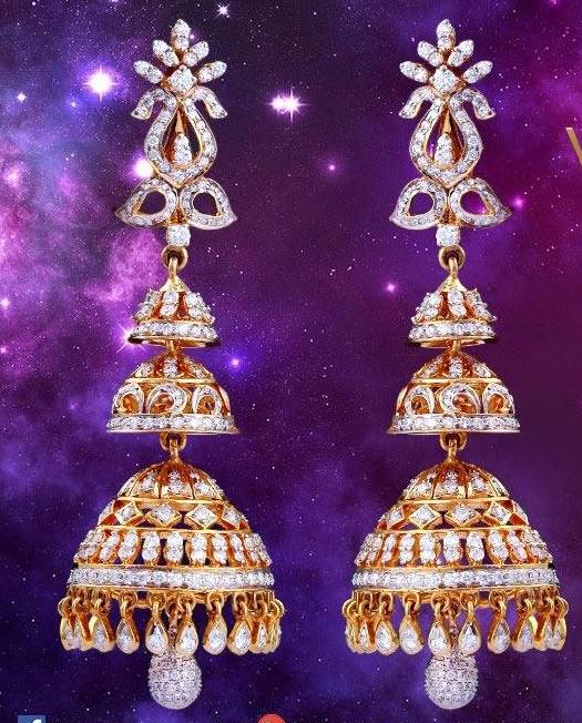 step diamond jhumkas