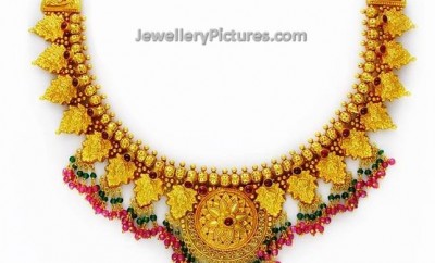 traditional gold necklace designs by aabharan
