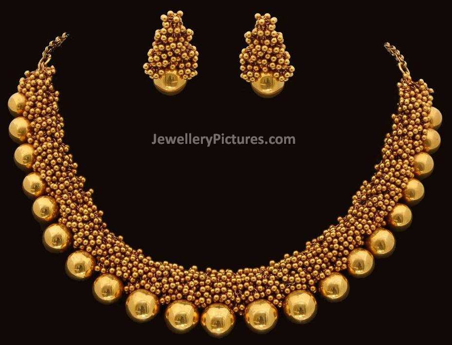 gold necklace designs with gold beads