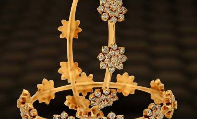 floral pattern diamond bangles indian designs