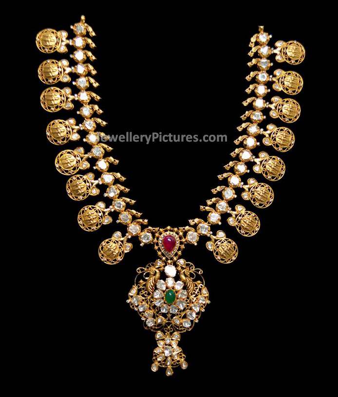 Diamond studded gold kasulaperu designs with price 