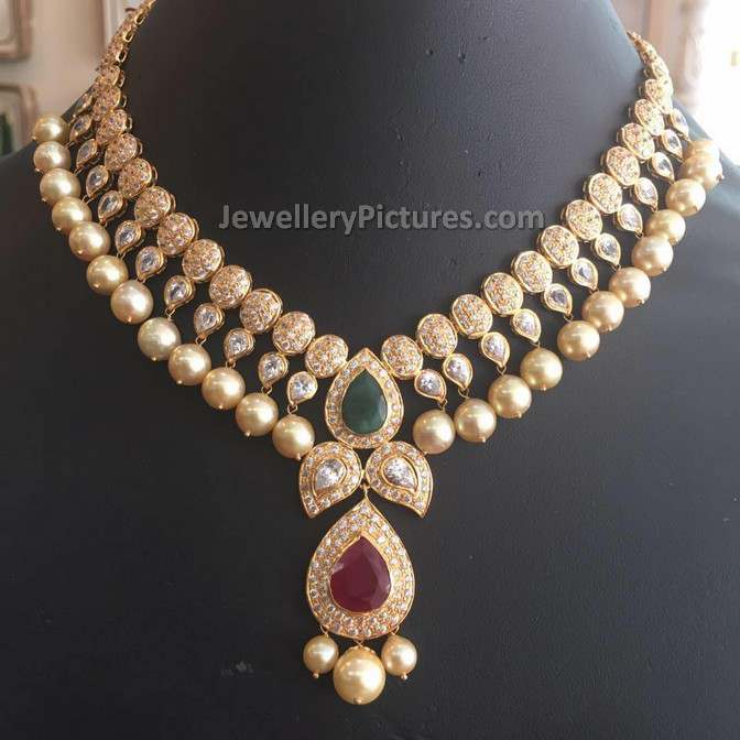 latest necklace designs in gold from bhavani jewellers