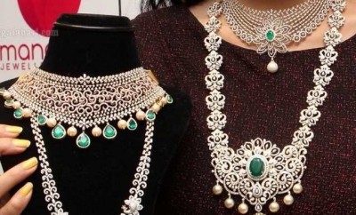 latest diamond necklace designs from manepally