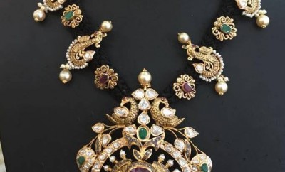 black thread antique gold necklace south indian jewellery collections