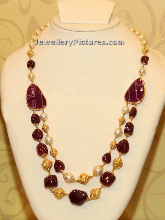 jewellery pearl chain designs in gold