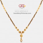 Black Beads Gold Chain Designs GRT