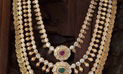 polki studded gold kasulaperu designs with price