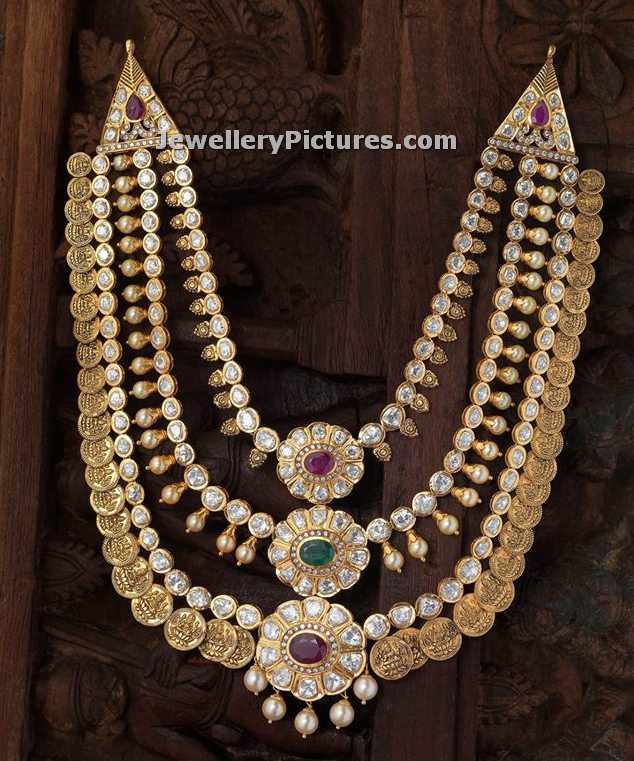 polki studded gold kasulaperu designs with price 