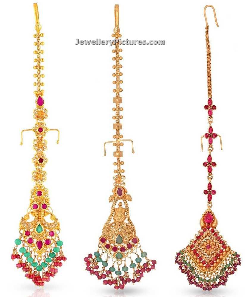 papidi billa maang tikka designs in gold 