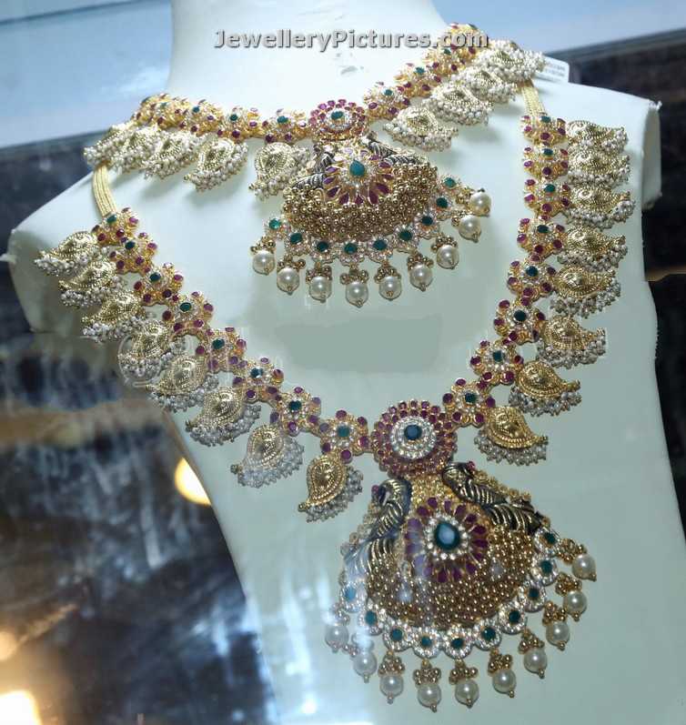 pearls mango necklace design