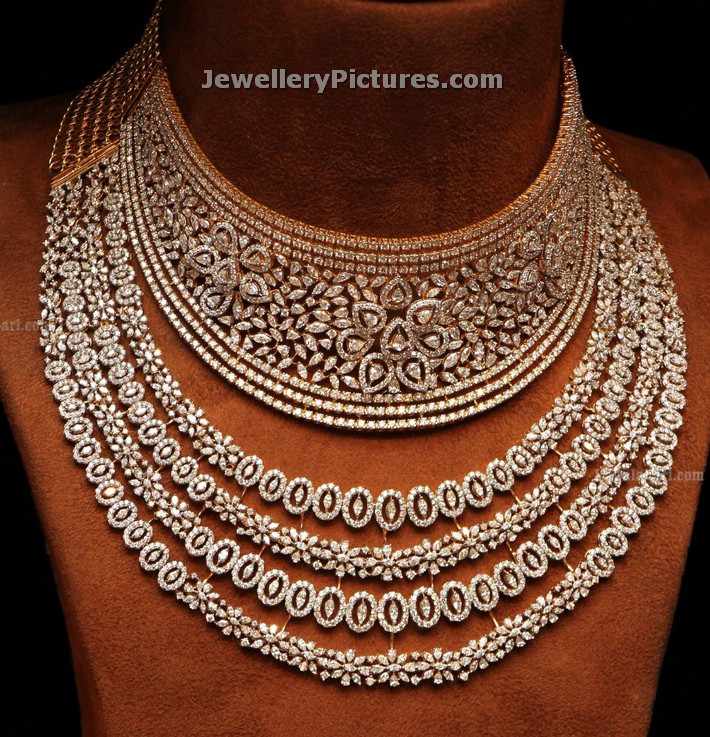 diamond necklaces designs with choker design