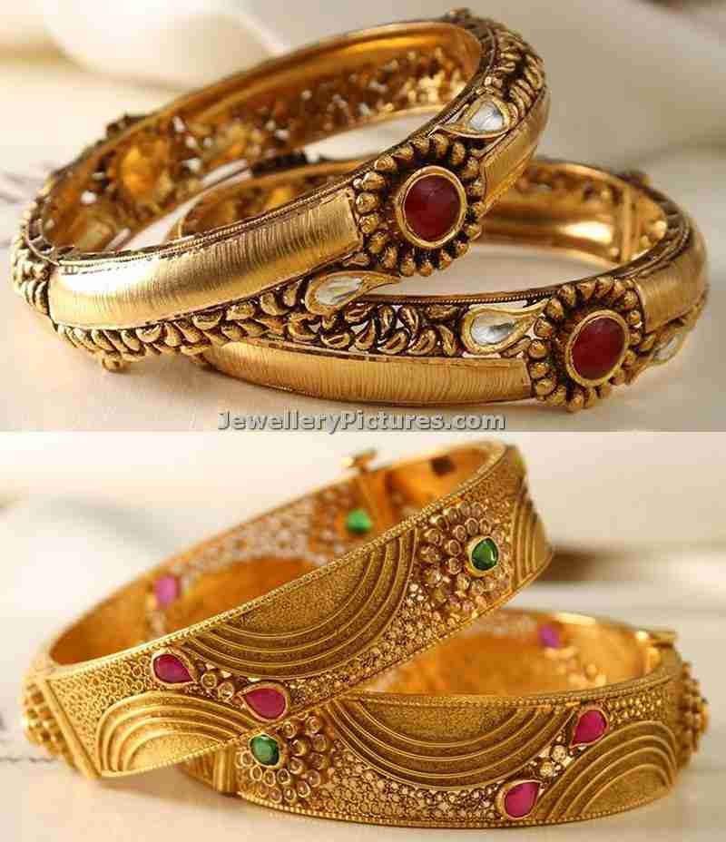 latest-antique-gold-bangles-india
