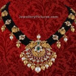 Black Silk Thread Gold Indian Necklace