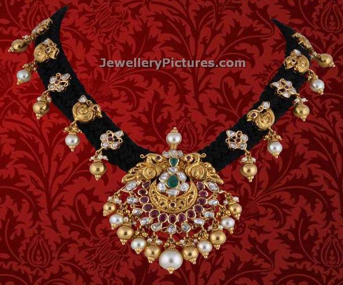 silk thread gold indian necklace