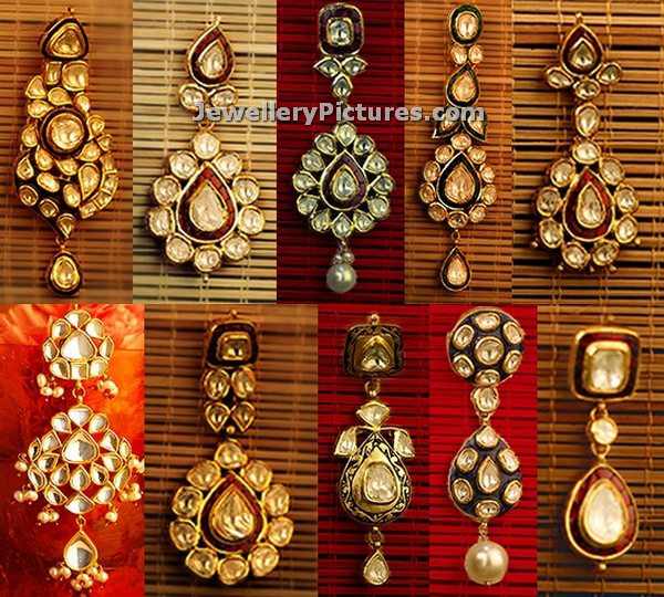 kundan polki earrings from kalyan jewellers