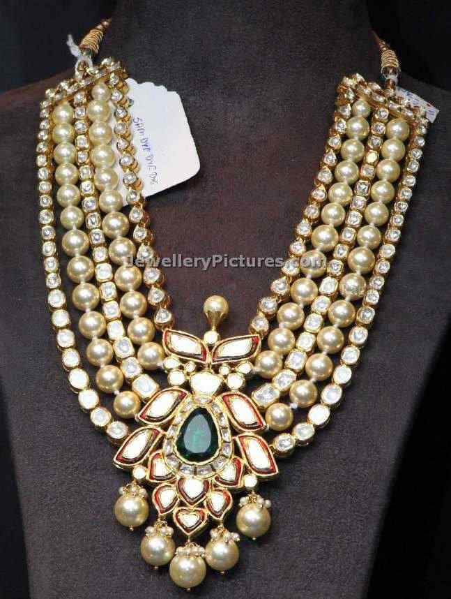 diamond polki sets with pearls 