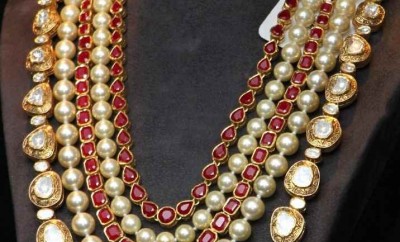 polki pearl jewellery necklace designs by tibarumal