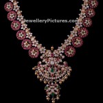 Ruby Necklace with Diamonds by Vasundhara Jewellers