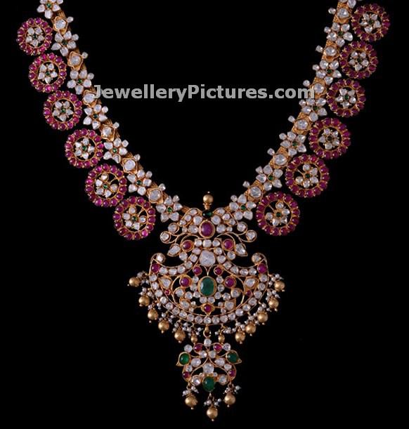 ruby diamond necklace by vasundhara diamonds