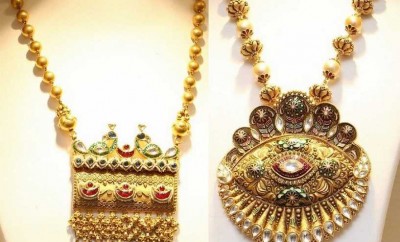 gold balls chain designs with antiqu pendant