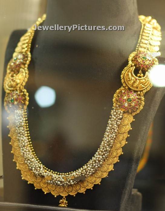 lakshmi kasu mala design in gold