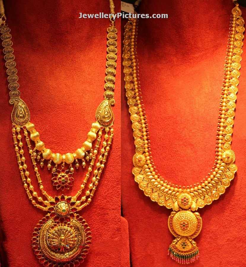 latest gold long haram designs jewellery catalogue