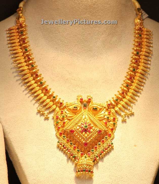 south indian traditional gold necklace designs