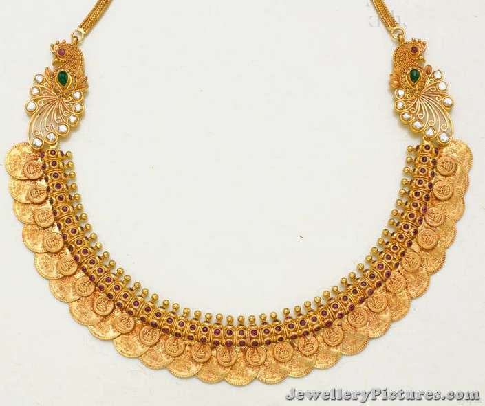 gold kasu necklace designs