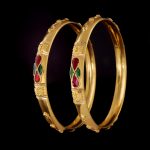 Fancy Handmade Gold Bangles with Weight