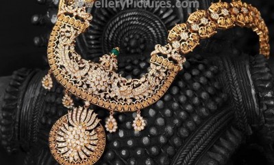 Traditional diamond haram jewellery for weddings