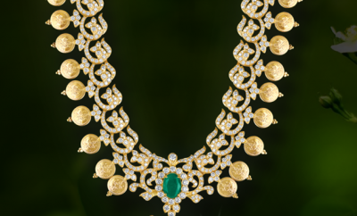 diamond long kasu necklace