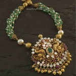 Antique Pendant Emerald Beads Mala